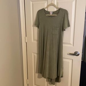 LuLaRoe Olive Green XS Carly dress (t shirt dress)